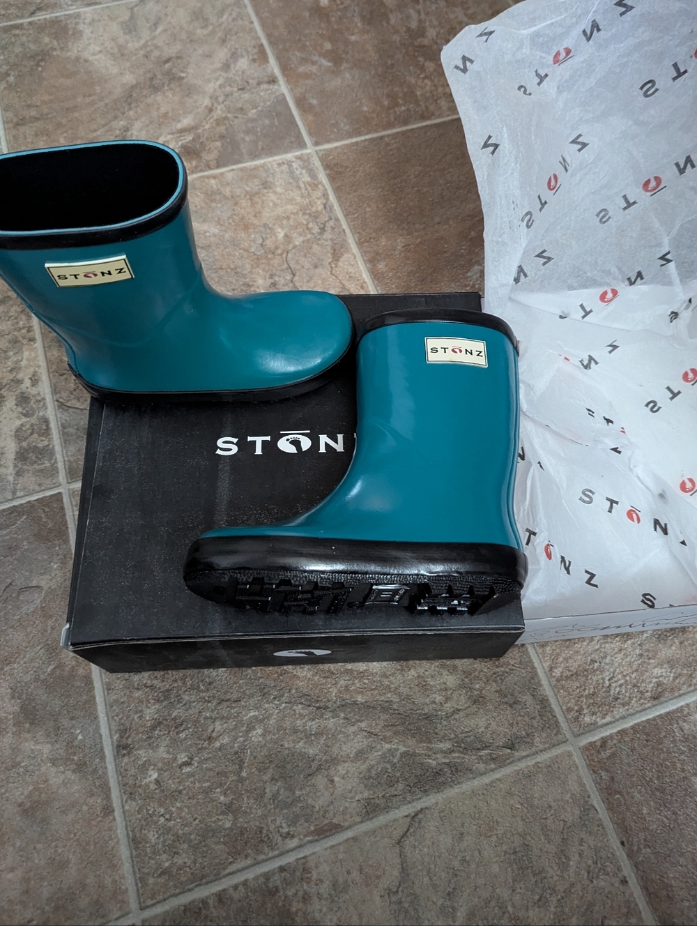 Stonz Size 11 Children's Waterproof Rain Boots in Teal